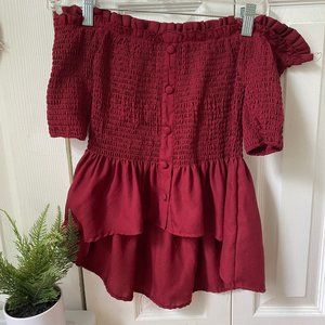 Red Ruched Top!!!